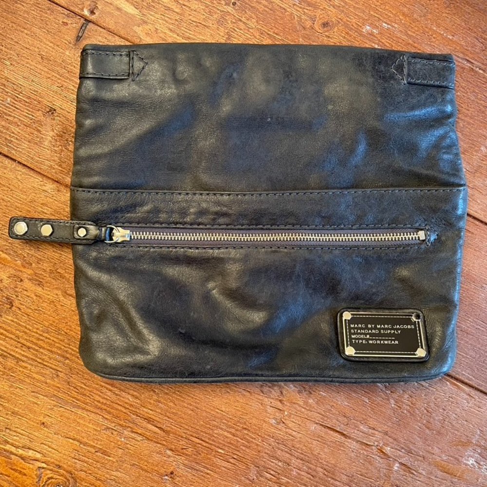 Marc By Marc Jacobs Standard Supply Black Leather Clutch Purse